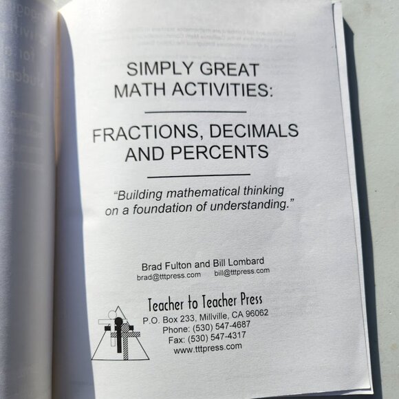 Simply Great Math Activities: Fractions, Decimals, & Percents Workbook Book Pape - Picture 9 of 12